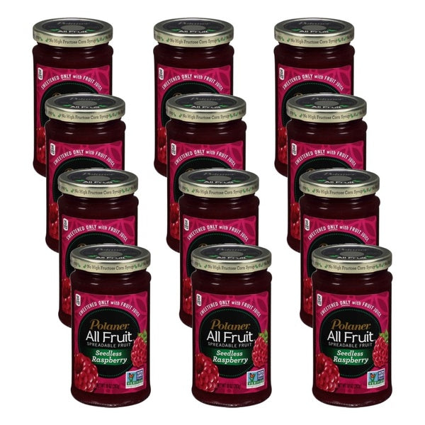 12-PACK OF Spread Fruit Seedless Red Raspberry Polaner 10 oz