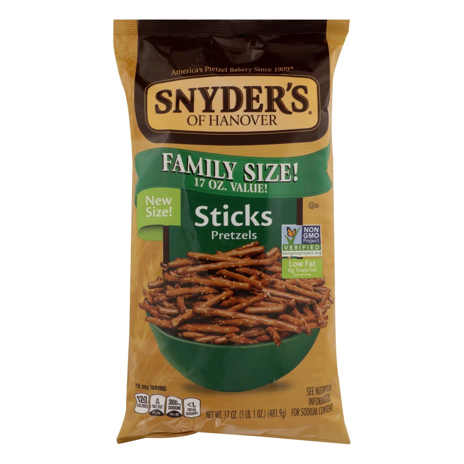 6-PACK OF PRETZEL STICK NON-GMO FAMILY SIZE