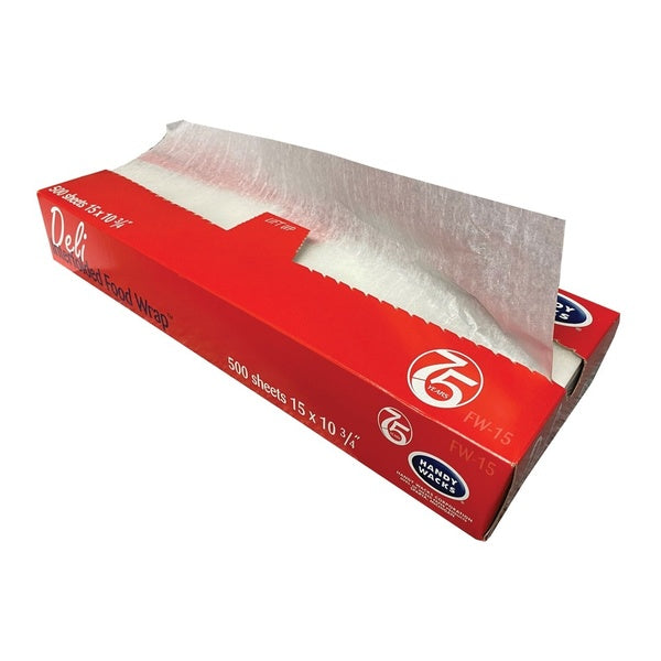 6000-PACK OF Food Handy Wacks FW15 Interfolded Food Wrap Deli Sheets - 10.75" x 15" (12 Sheets per Carton)