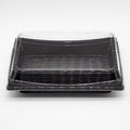 4-PACK OF Heavy Duty Container Disp 9.5*7.3*2 Black Sushi Tray w/Lid #50 200 sets