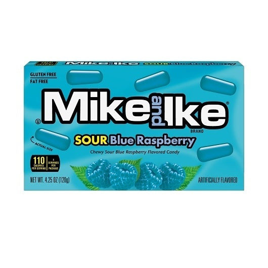 12-PACK OF Sour Blue Raspberry Candy Theater Box Mike & Ike, 12 - 4.25 OZ