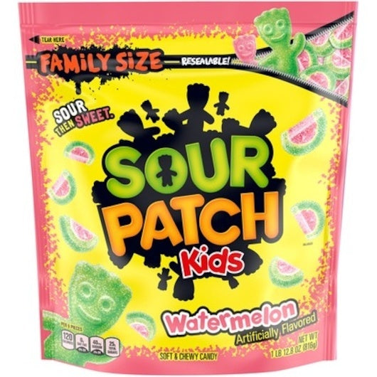 4-PACK OF Watermelon Gummy Candy Pouch Sour Patch Kids Candy, 4 - 1.8 Lb