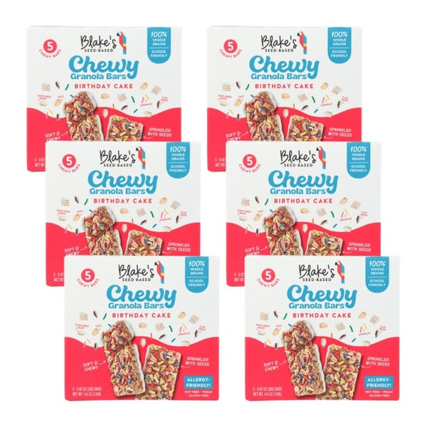 6-PACK OF Breakfast Bar Birthday Cake Blakes Seed Bas 4.6 oz