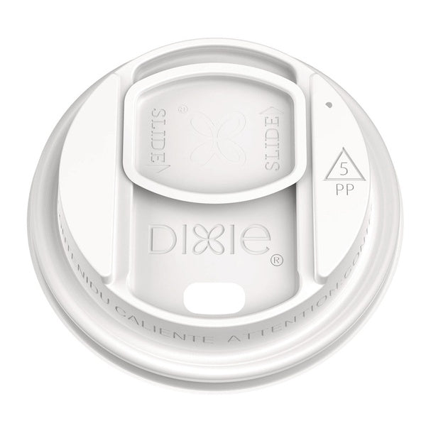1000-PACK OF Lid Plastic Dixie DSL9542 Reclosable Lids for Hot Cups - Perfect Fit for 10 oz to 20 oz Cups - White - 1000 Count