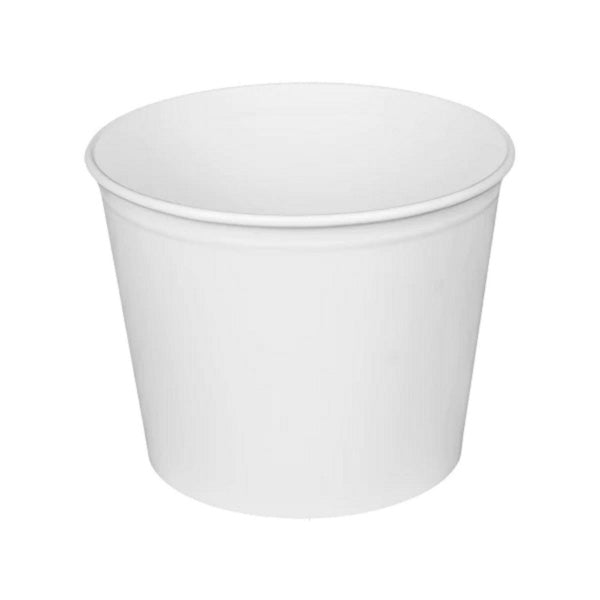 180-PACK OF Bucket Paper Karat C-FB85W 85 oz. White Paper Food Bucket - 7.36 in. Diameter x 6 in. Height - Perfect for Family Meals and Movie Nights (180 Count)