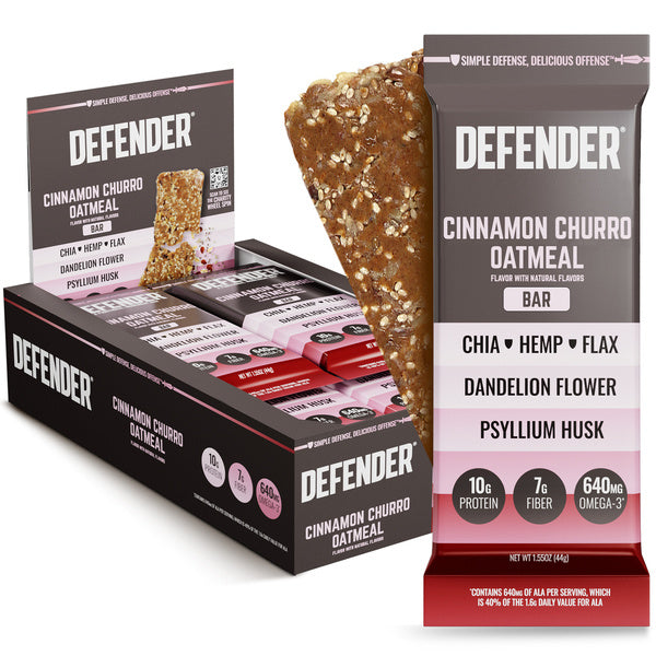 24-PACK OF Bar Cinnamon Churro Oatmeal, Defender