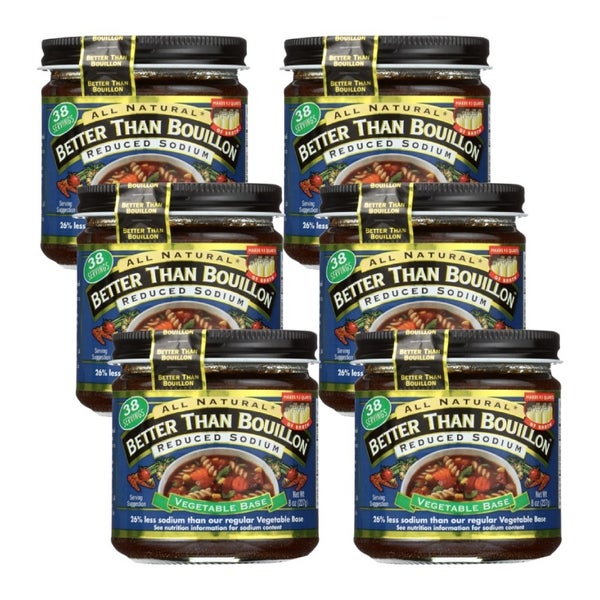 6-PACK OF Soup Base Vegetable Reduced Sodium Better Than Bouillon 8 oz