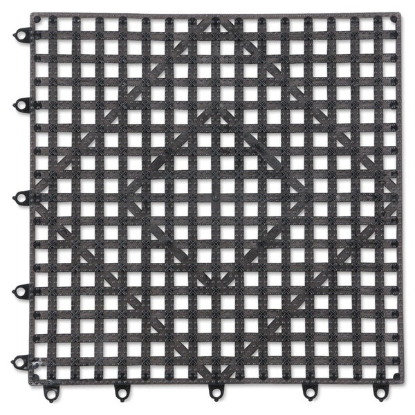 24-PACK OF Liner Pan San Jamar VM5280BK Versa-Mat - 12" x 12" Black Bar-Shelf Plastic Liner (24 per Carton) for Superior Airflow and Moisture Drainage