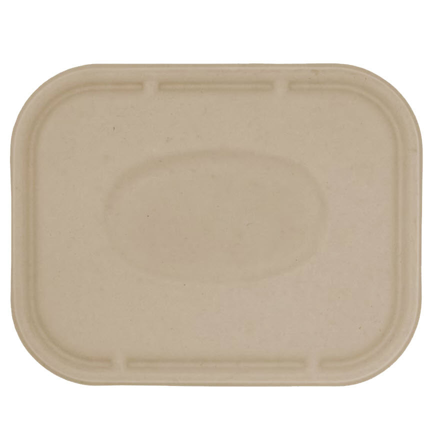 400-PACK OF CONTAINER TAKEOUT World Centric Compostable Fiber Lids for 10 x 7.5" Fiber Trays | 400 count