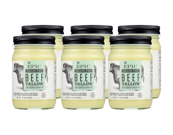 6-PACK OF Shortening Beef Tallow Epic 11 oz