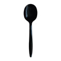 1000-PACK OF Cutlery Plastic High-Quality Black Polypropylene Soup Spoons - Mediumweight Wrapped Cutlery (1000 Count)