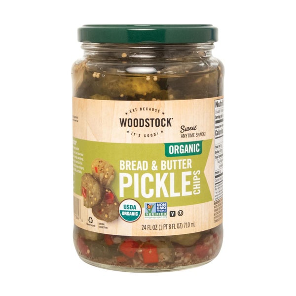 6-PACK OF Pickle Sweet Bread And Butter Organic Woodstock 24 oz