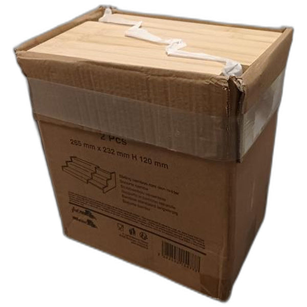 2CT-PACK OF TRAY DISPLAY BAMBOO 3 LEVEL