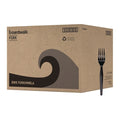 1000-PACK OF Cutlery Plastic Boardwalk BWKFORKHWBLA Heavyweight Black Polystyrene Forks - 1000 Count for Catering and Events