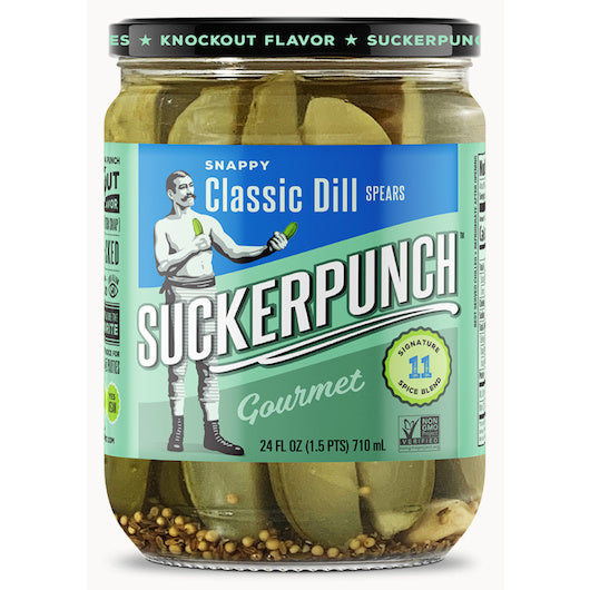 6-PACK OF Snappy Classic Dill Pickle Spears Jar Suckerpunch Gourmet, 6 - 24 Oz