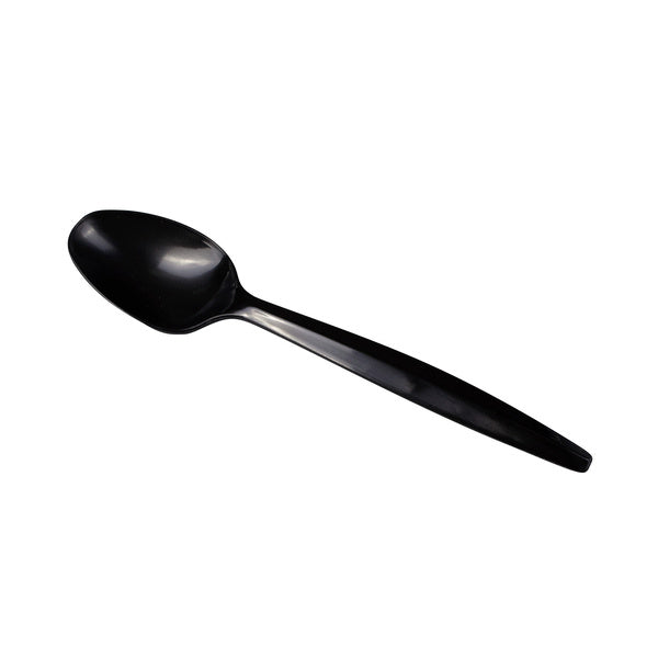 1000-PACK OF Teaspoon Plastic Karat 1,000 ct PP Plastic Medium Heavy Weight Tea Spoons Bulk Box, Black