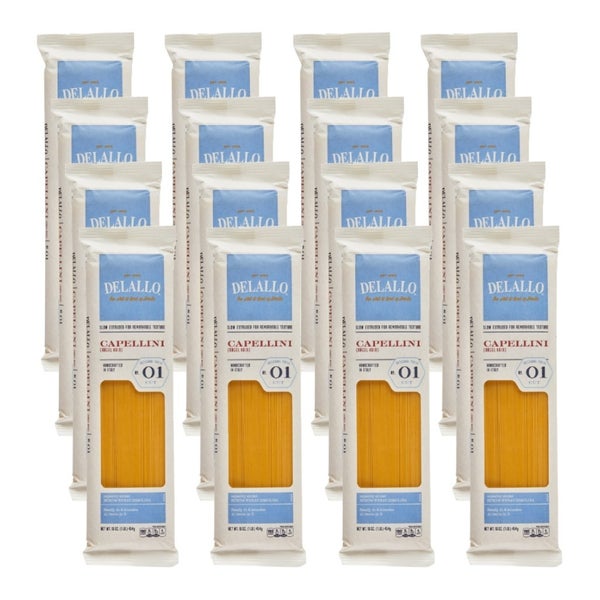 16-PACK OF Pasta Capellini #01 Delallo 16 oz