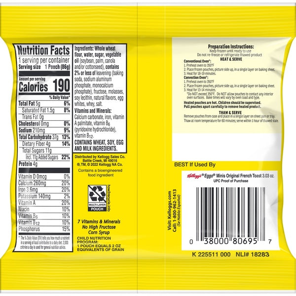 3.03OZ-PACK OF BREAKFAST FRENCH TOAST MINI OR