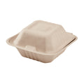 500-PACK OF Container Takeout Karat Earth 6''x6'' Molded Fiber Hinged Containers, PFAS Free, Natural - 500 pcs