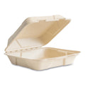 200-PACK OF Vegware VW-HC101NFA 9 in. x 10 in. x 2 in. Nourish Molded Fiber Sugarcane Compostable Takeout Container - Natural (200/Carton)