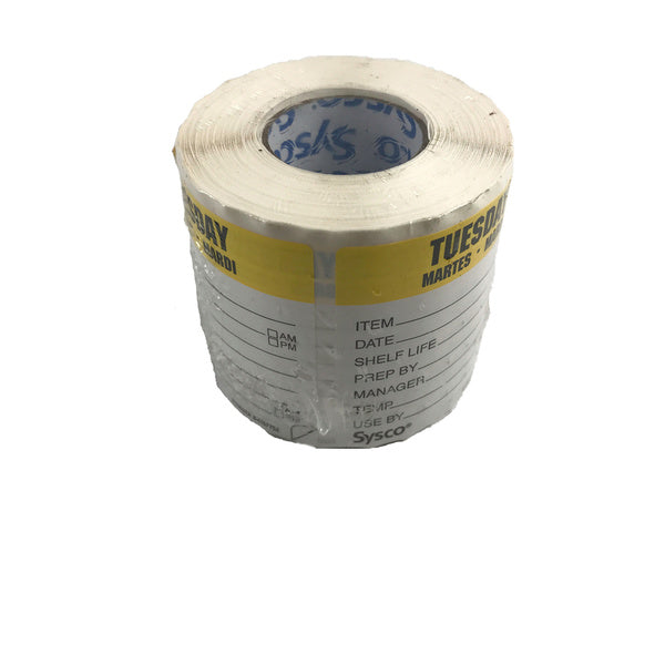 250 CT-PACK OF LABEL ROLL 2X2 PLAST TUE YELOW