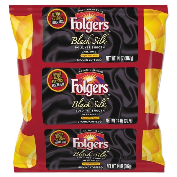 40-PACK OF Filter Coffee Folgers Black Silk Coffee Filter Packs - Convenient 1.4 oz Packs for Effortless Brewing (40 Count Carton)