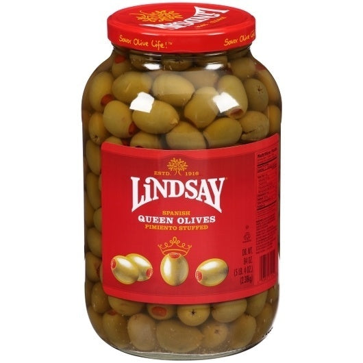 4-PACK OF Stuffed Queen Imported 100/120 Olives Bulk Lindsay (Olives), 4 - 84 Oz