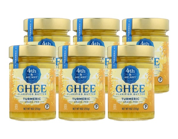 6-PACK OF Butter Clarified Grass Fed Turmeric 4Th & Heart 9 oz