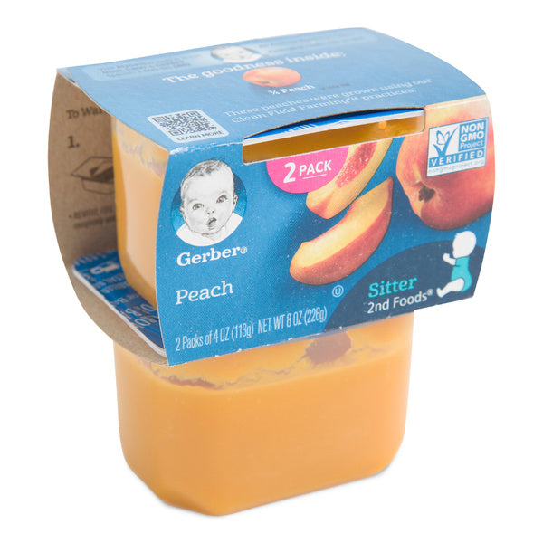 8-PACK OF FOOD BABY 2ND FOODS PEACH MP
