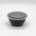 150-PACK OF Container Disp 42oz Black Round Container w/ Lid