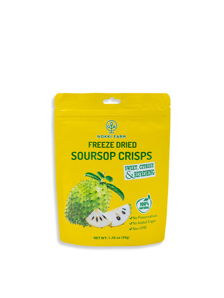 6-PACK OF NOKKI FARM Freeze-dried Soursop Crisps - Exotic Superfood Snacks 1.76oz