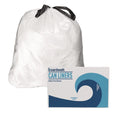 100-PACK OF Boardwalk 13 Gallon Drawstring Kitchen Trash Bags - White, 0.8 Mil Durable Plastic (50 Bags/Roll, 2 Rolls/Carton)