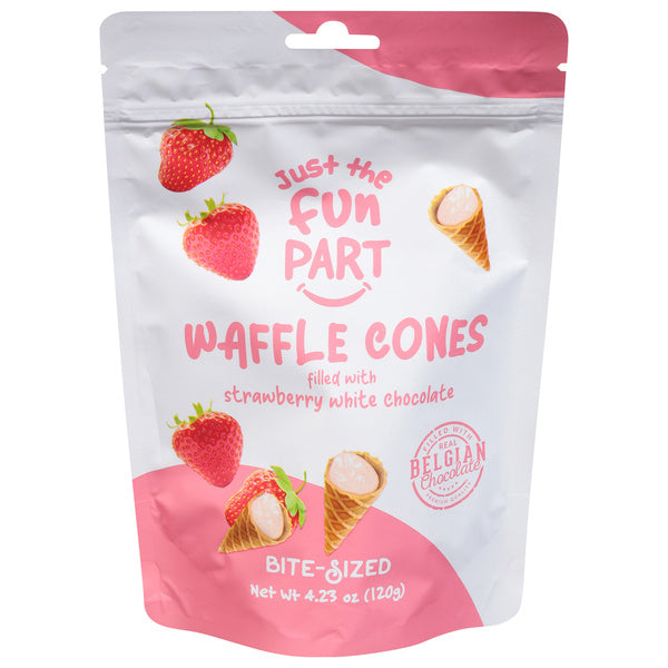 6-PACK OF CONE WAFFLE STRAWBERRY WHITE CHOCOLATE CASE OF 6