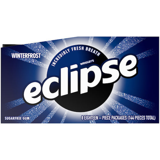 144-PACK OF Single Serve Winterfrost Gum Eclipse, 18 - 8 - 18 Pc