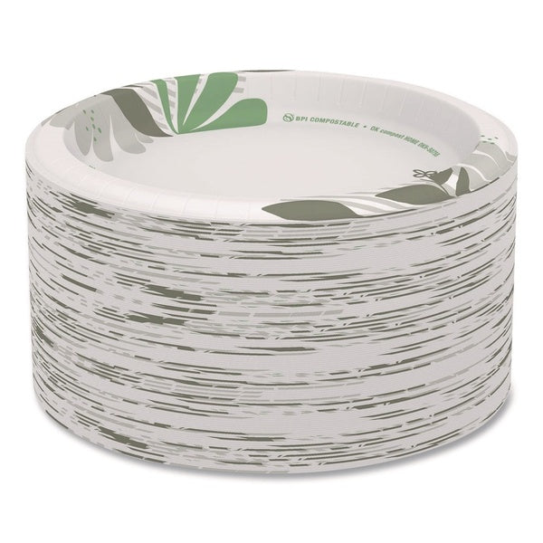 125-PACK OF Plate Paper Dixie UX9PATH Pathways Green and Burgundy Soak-Proof Shield Paper Plates - 8.5 Inch, 125 Count Pack for Durable Dining