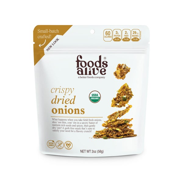 6-PACK OF Onions Crispy Dried, Foods Alive