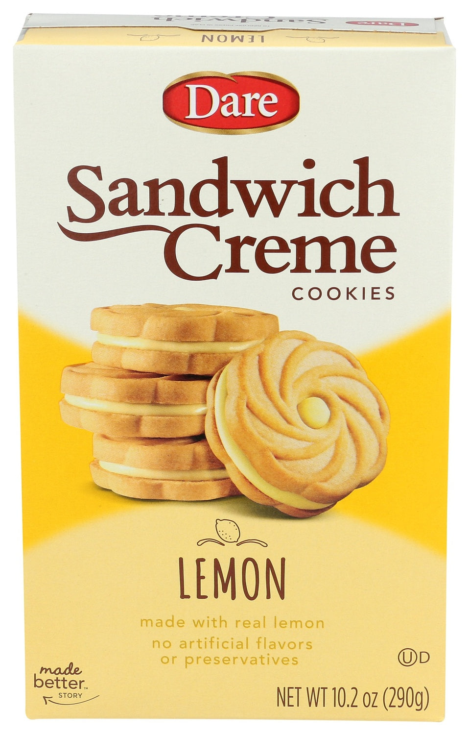 12-PACK OF COOKIE SANDWICH CREME, LEMON