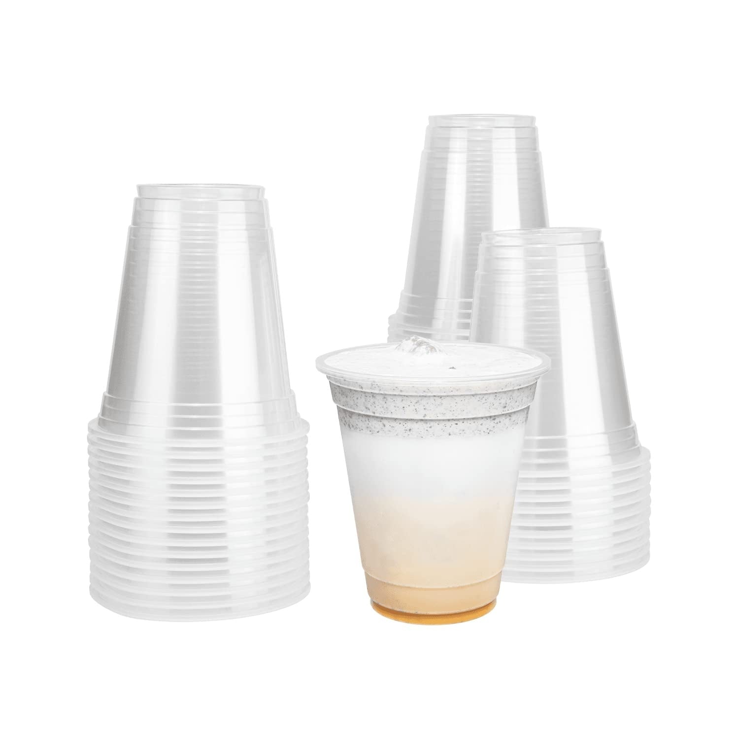 2000-PACK OF Cup Plastic Karat [2000 Pack - 12oz] Clear Plastic Cups, U-Rim PP Cups for Sealing Film (95mm) - C1010 (Karat)
