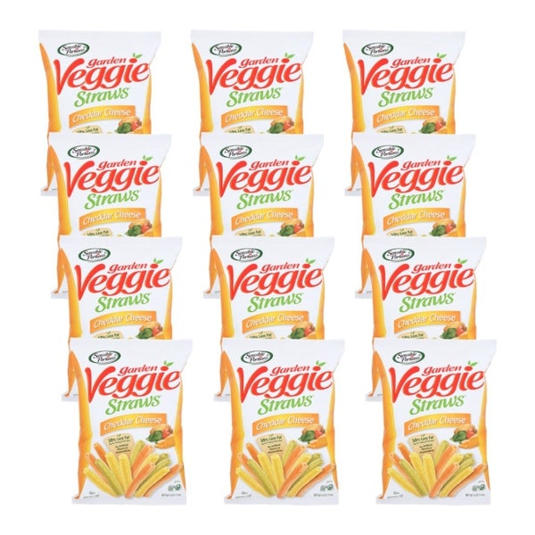 12-PACK OF Snack Veggie Straws Cheddar Cheese Sensible Portions Snacks 6 oz