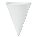 5000-PACK OF Cup Paper SOLO 42BR-2050 Heavy-Duty 4-1/4 oz. White Bare Treated Paper Cone Water Cups - 5000 Count Carton
