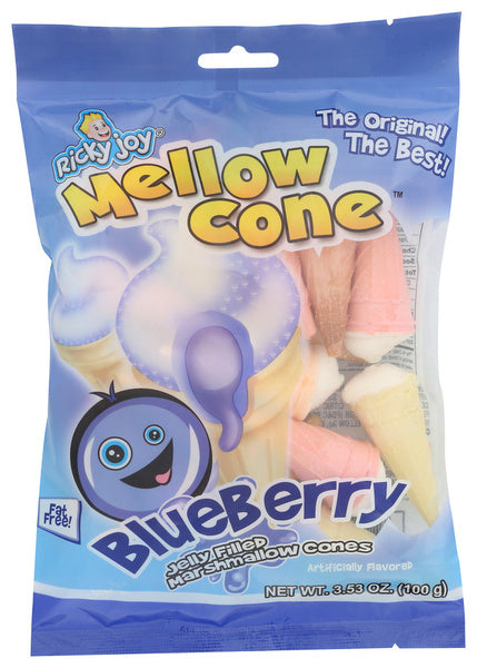 18-PACK OF MARSHMALLOW FLUFFY BLUEBERRY JELLY CONES 3.53 OUNCE - CASE OF 18