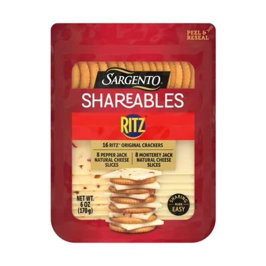 5-PACK OF Sharables Ritz Cracker With Pepper Jack And Monterey Jack Cheese Sargento, 5 - 6 Oz