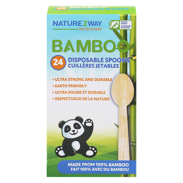 24-PACK OF SPOON BAMBOO DISPOSABLE, ULTRA STRONG AND DURABLE