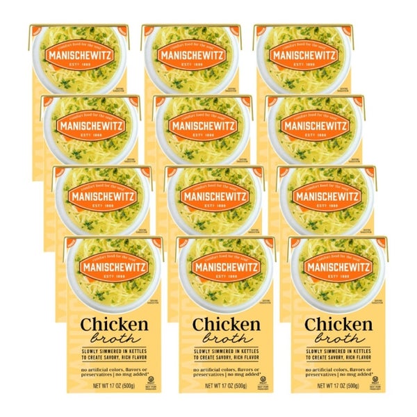 12-PACK OF Broth Chicken Aseptic Manischewitz 17 fz