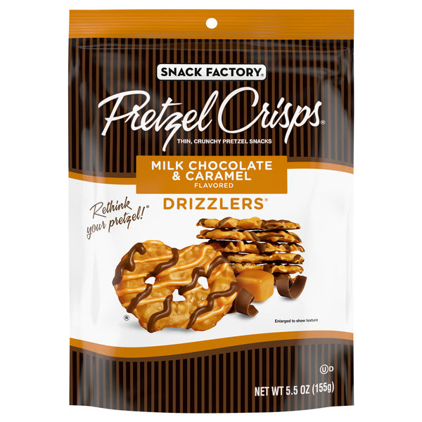 12-PACK OF Candy Chocolate Caramel Drizzlers Pretzel Pretzel Crisps 5.5 oz