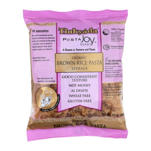 12-PACK OF Pasta Spiral Brown Rice Organic Tinkyada 12 oz