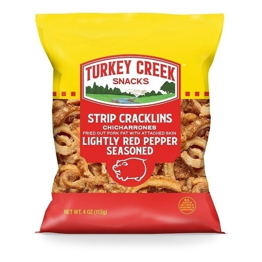 12-PACK OF Box Of Strip Cracklins Turkey Creek, 12 - 4 Oz