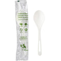 750-PACK OF SPOON CMPSTBL World Centric 6" Compostable tPLA Soup Spoons Individually Wrapped | 750 count