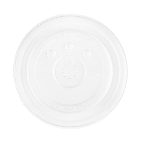 1000-PACK OF Lid Togo Karat Earth 90.8mm Compostable Fiber Paper Flat lid for 6-10oz Paper Food Container - 1,000 pcs