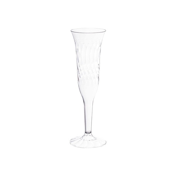 24-PACK OF Glass Plastic 5 oz Champagne Flute